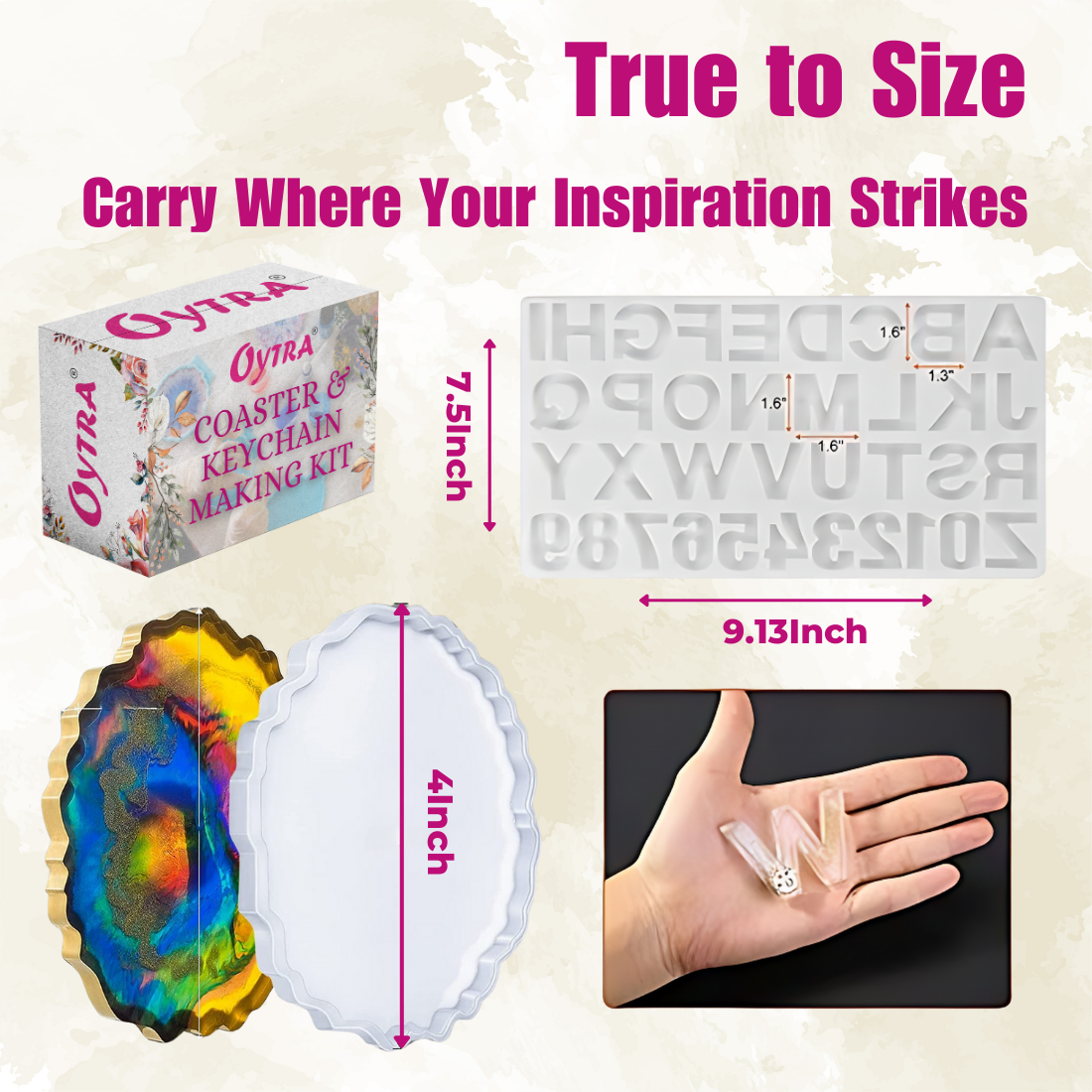 Resin Art Coaster & Keychain Making Kit