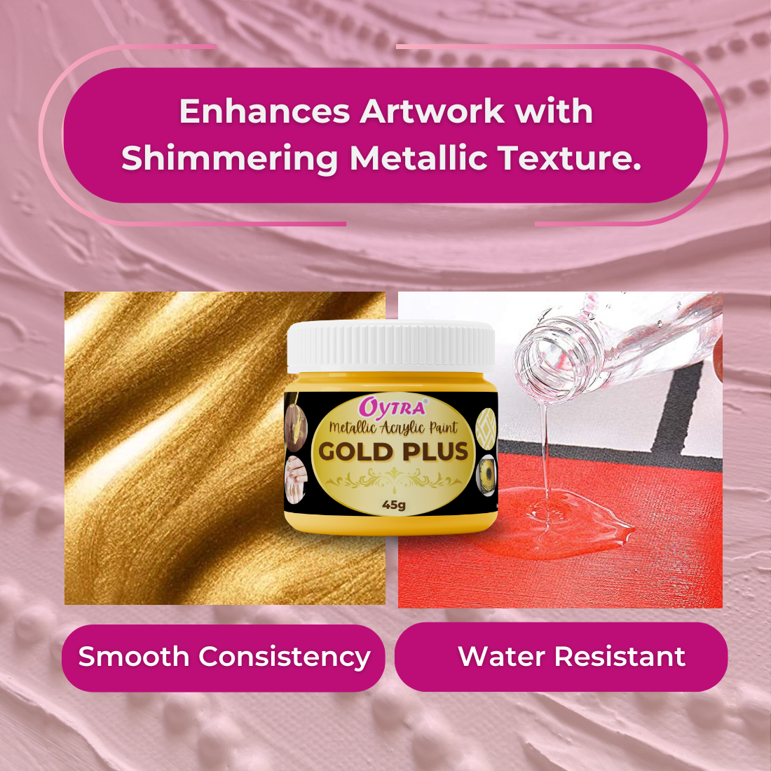 45 ml Gold Metallic Acrylic Color Paint