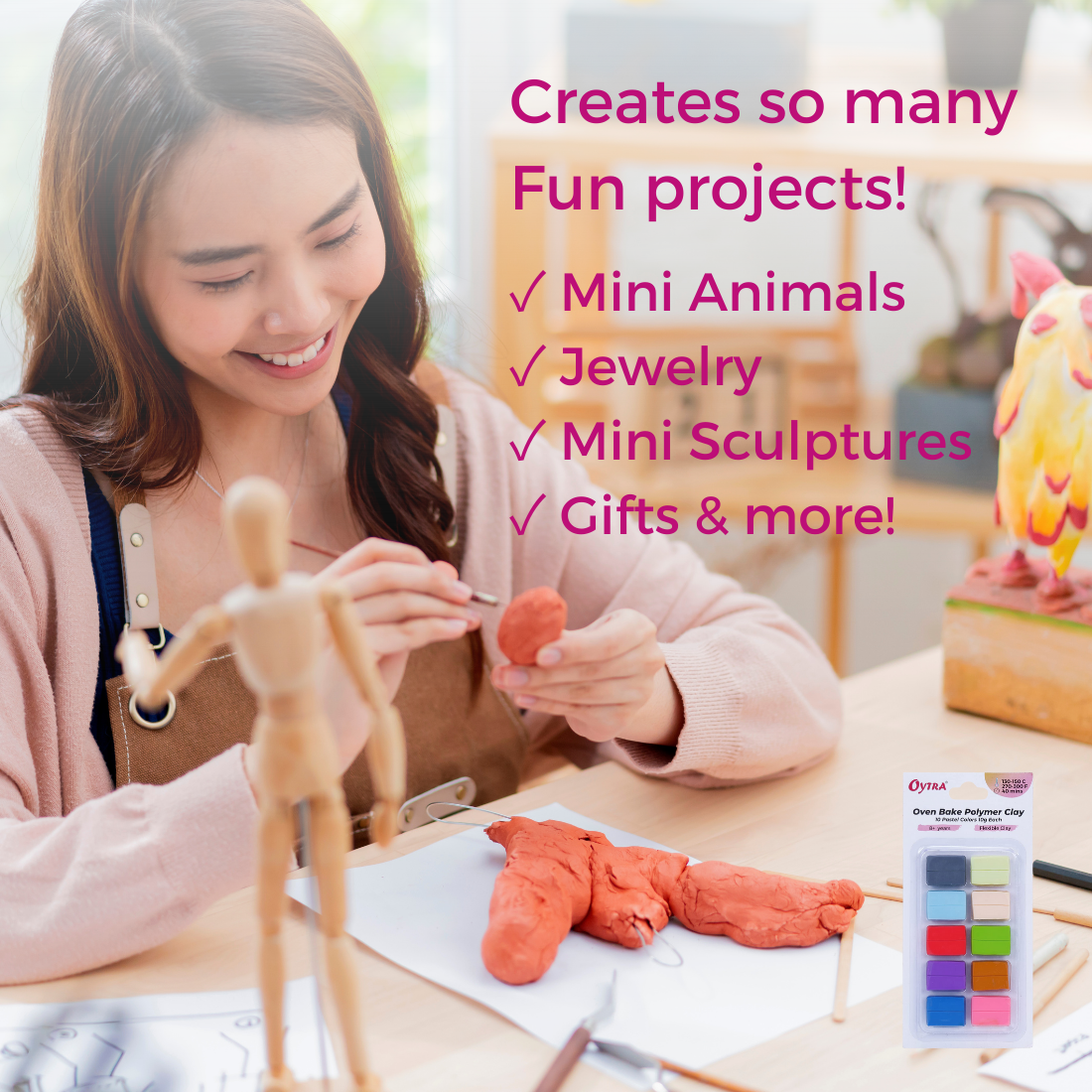 10 Color Polymer Oven Bake Clay Pastel Colors