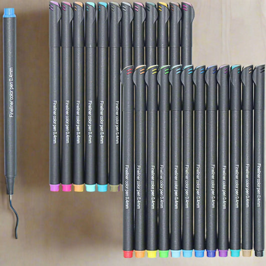 24 Colors Fineliner Coloured Pens Multicolor