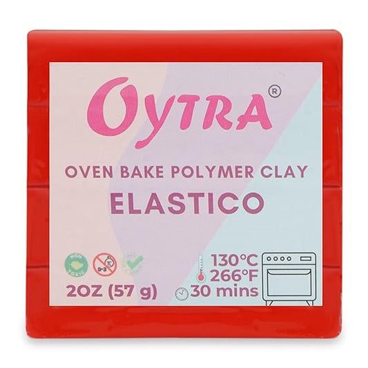 57 Grams (04 Red) Polymer Clay Oven Bake for Jewlery Making Elastico Series