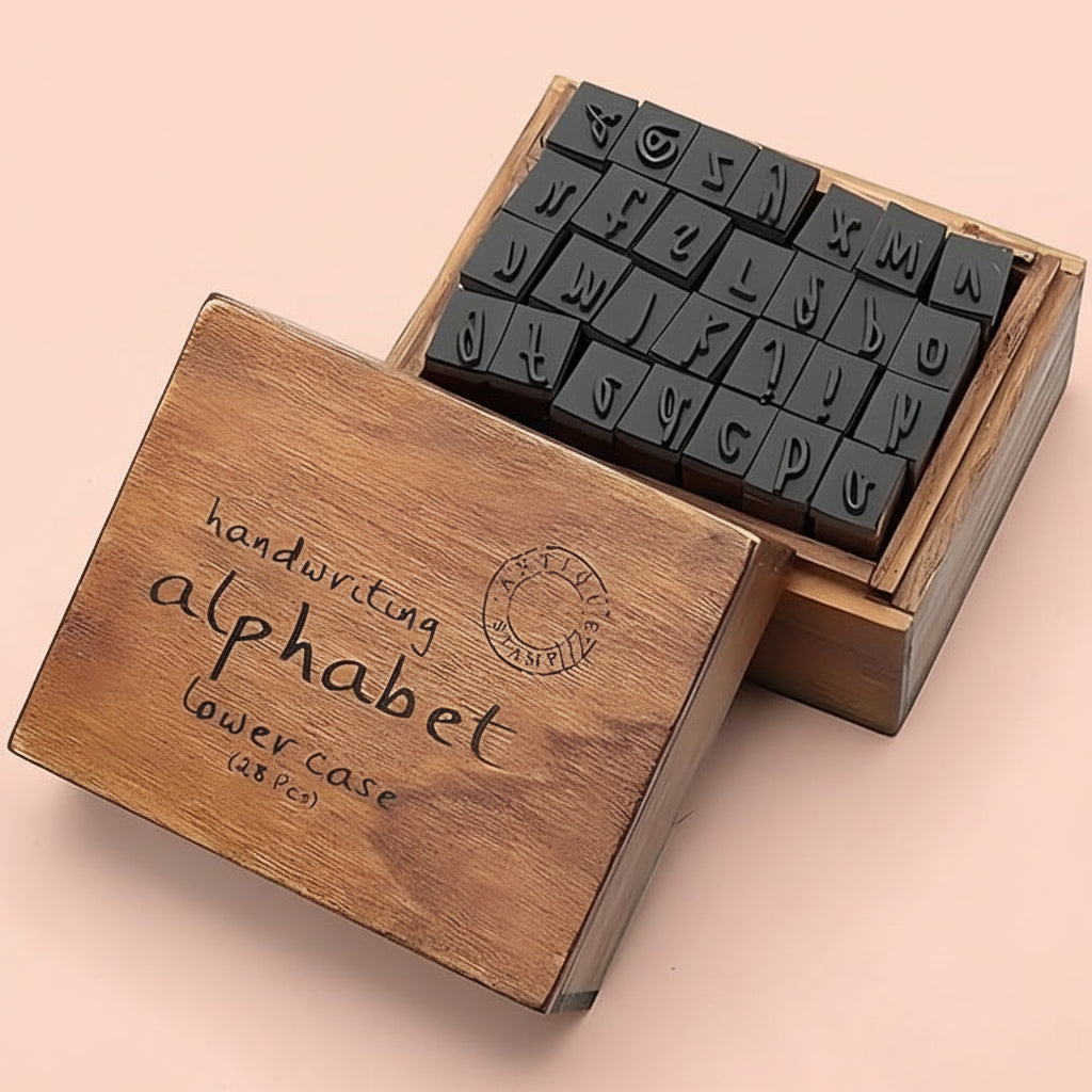 Vintage Stamps Small Alphabet Letters Wooden - Oytra