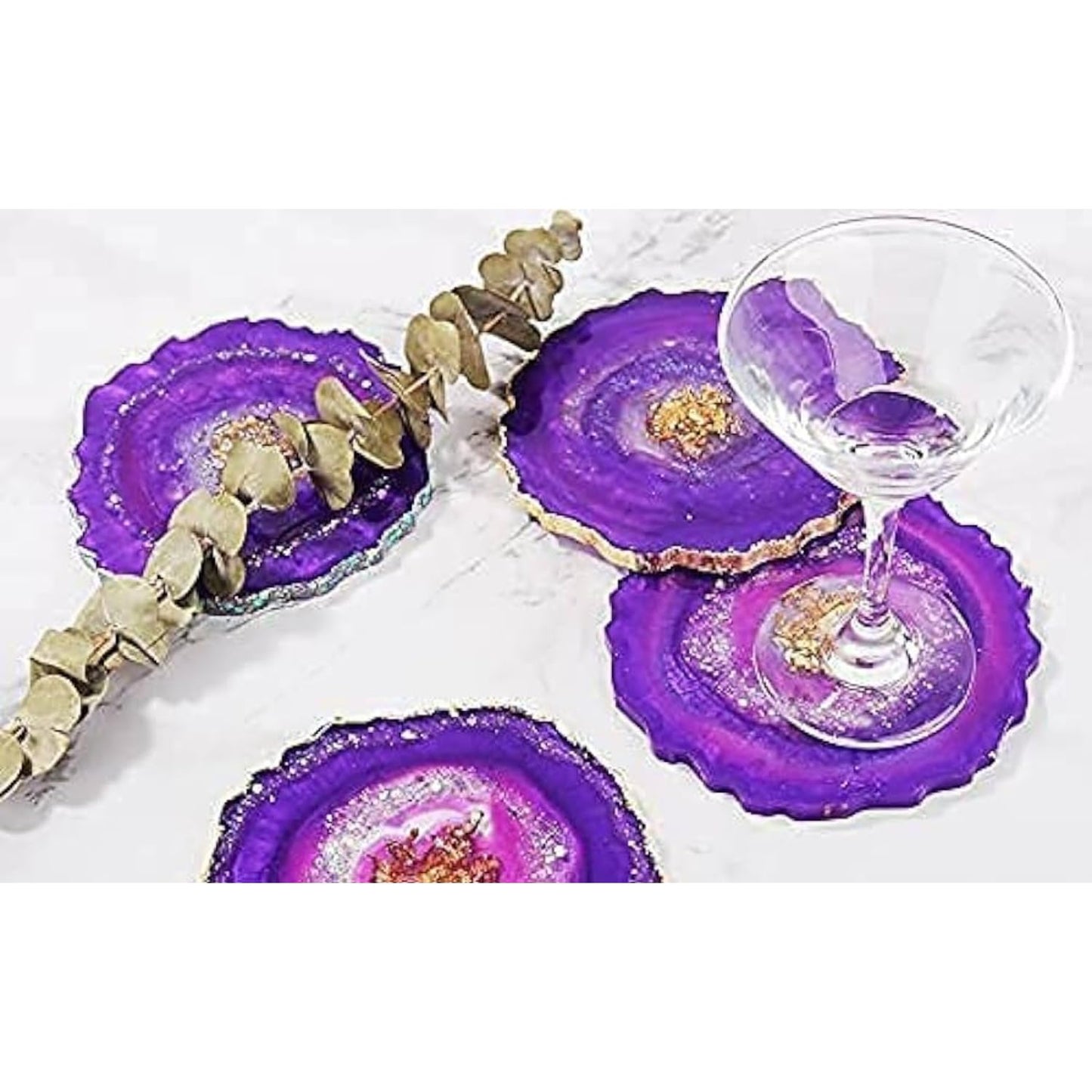 Resin Coaster Mould Agate 4 Inch Set of 4
