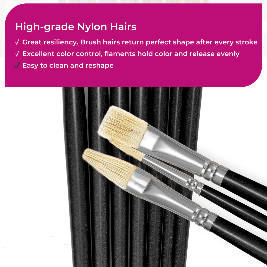 8 Flat Hog Brush 11” Long Handle