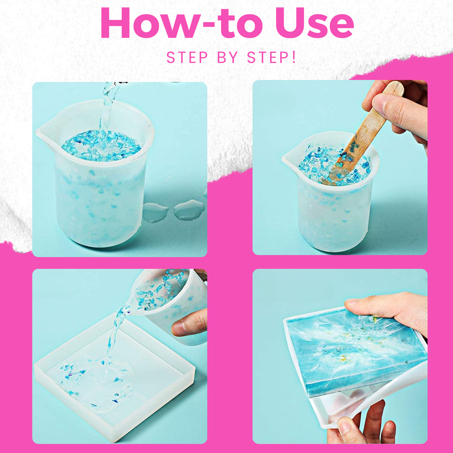 4 Inch Resin Square Coaster Mould Set of 4