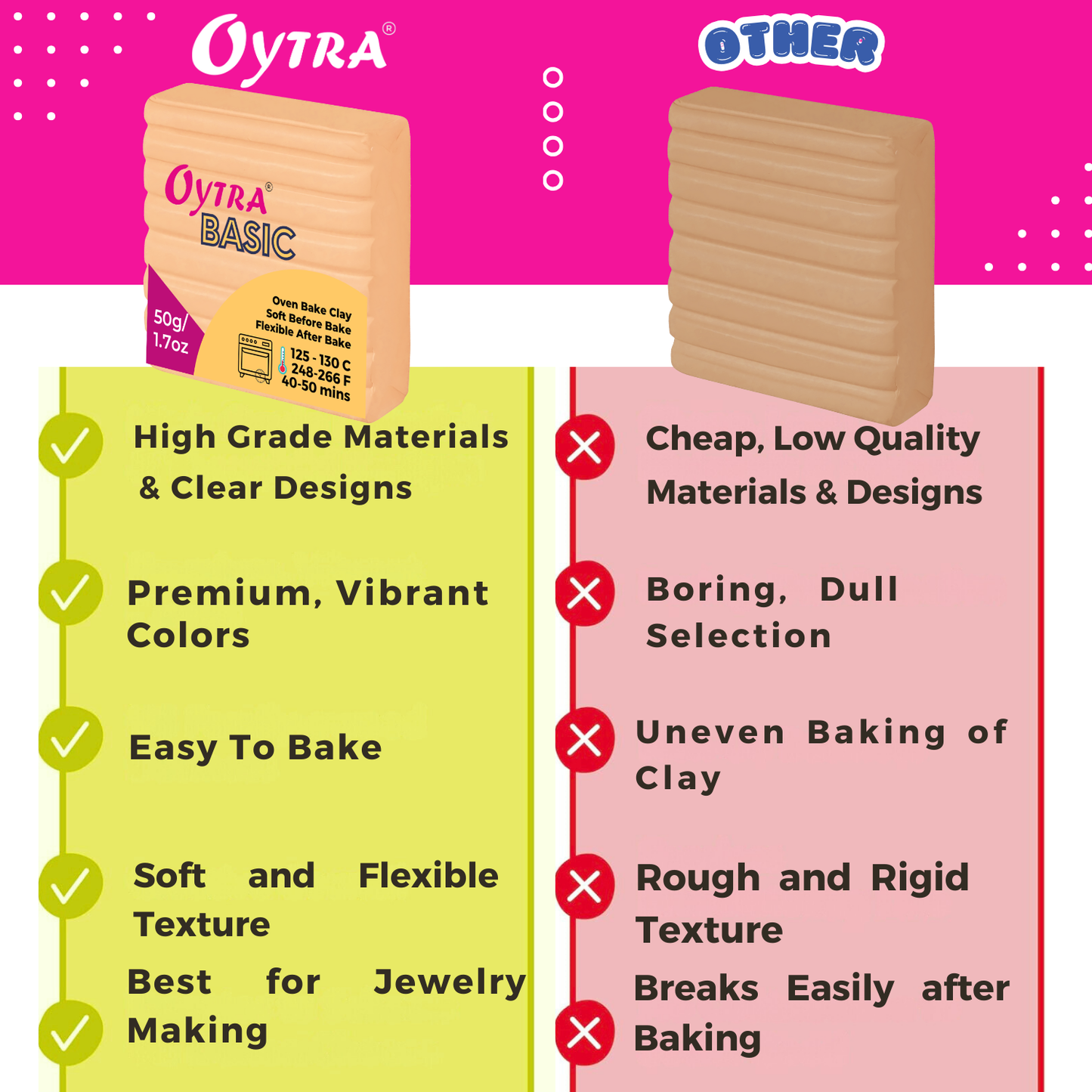 Oytra 6 Colors Polymer Clay Basic 50 Gram Each