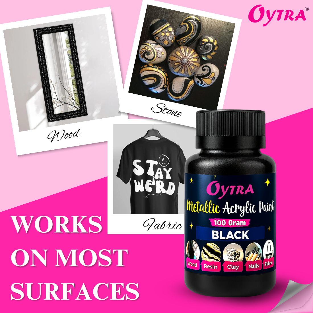 Metallic Acrylic Paint 100 Grams Black