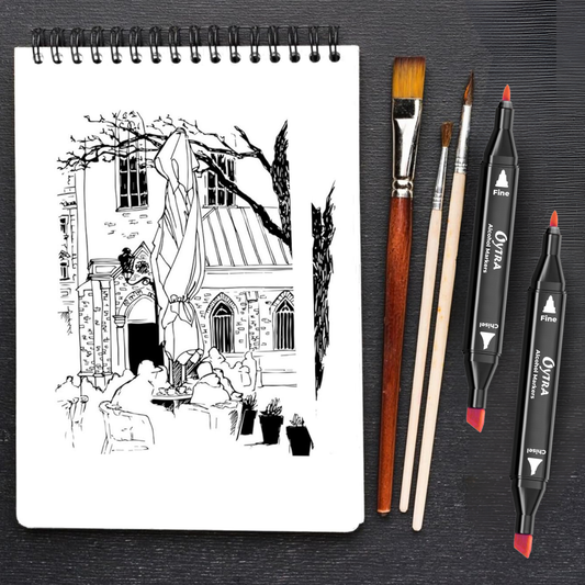 Alcohol Markers 48 Shades & A5 Size Drawing Pad