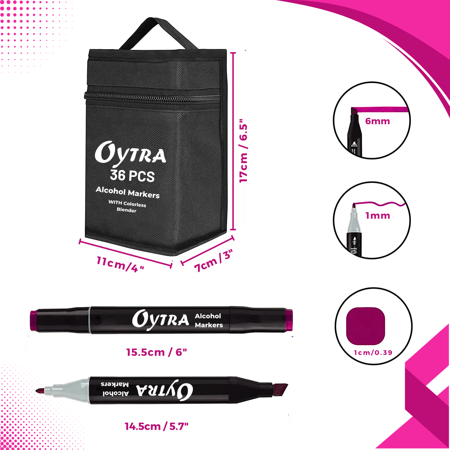 Alcohol Markers 36 Shades & A5 Size Drawing Pad