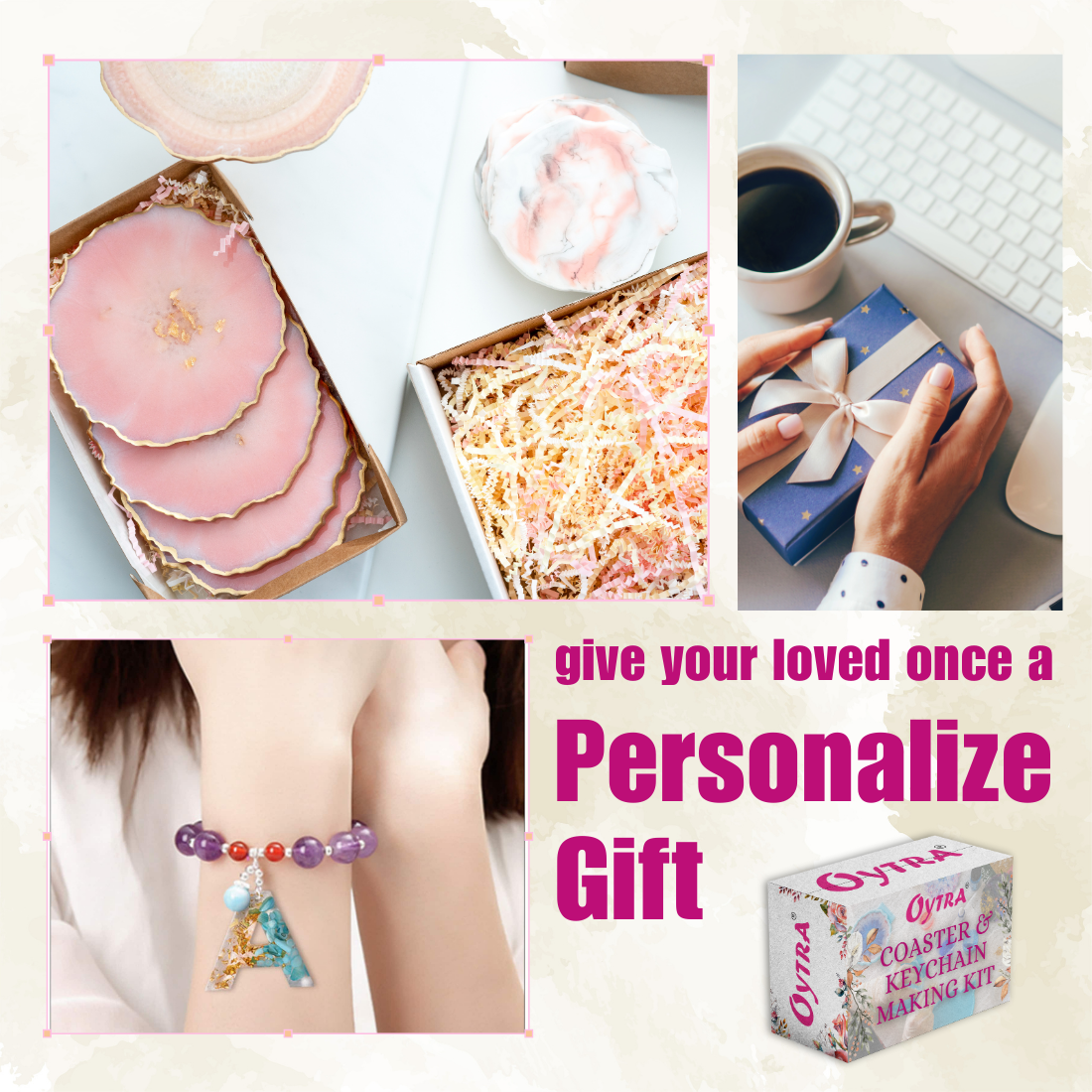 Resin Art Coaster & Keychain Making Kit