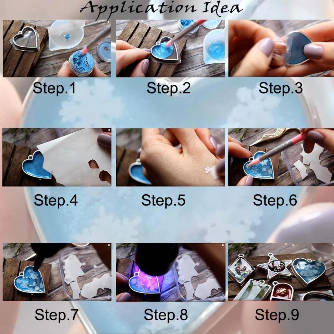 10-Piece Hollow Open Bezel Charms Frames