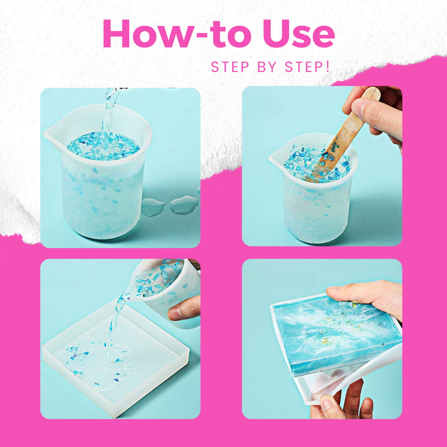 4 Inch Resin Square Coaster Mould Set of 6