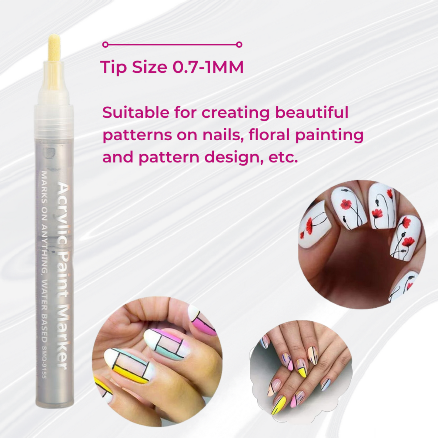 Acrylic Paint Marker Pens 2mm-3mm Tip 12 Pen/Set