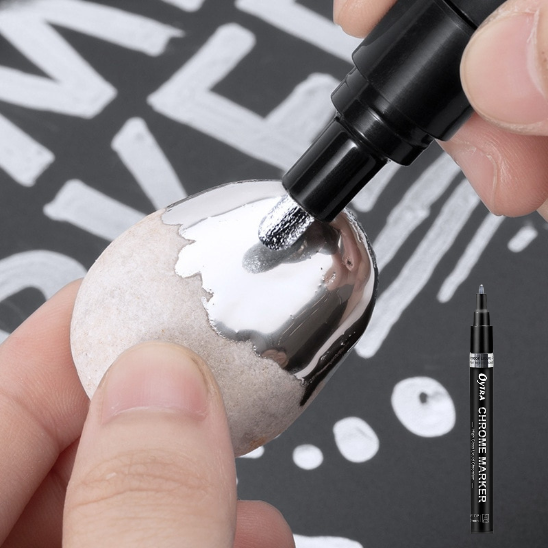 Chrome Marker Set 2 Pcs/Set, Silver & Golden Pens, Tip 1mm