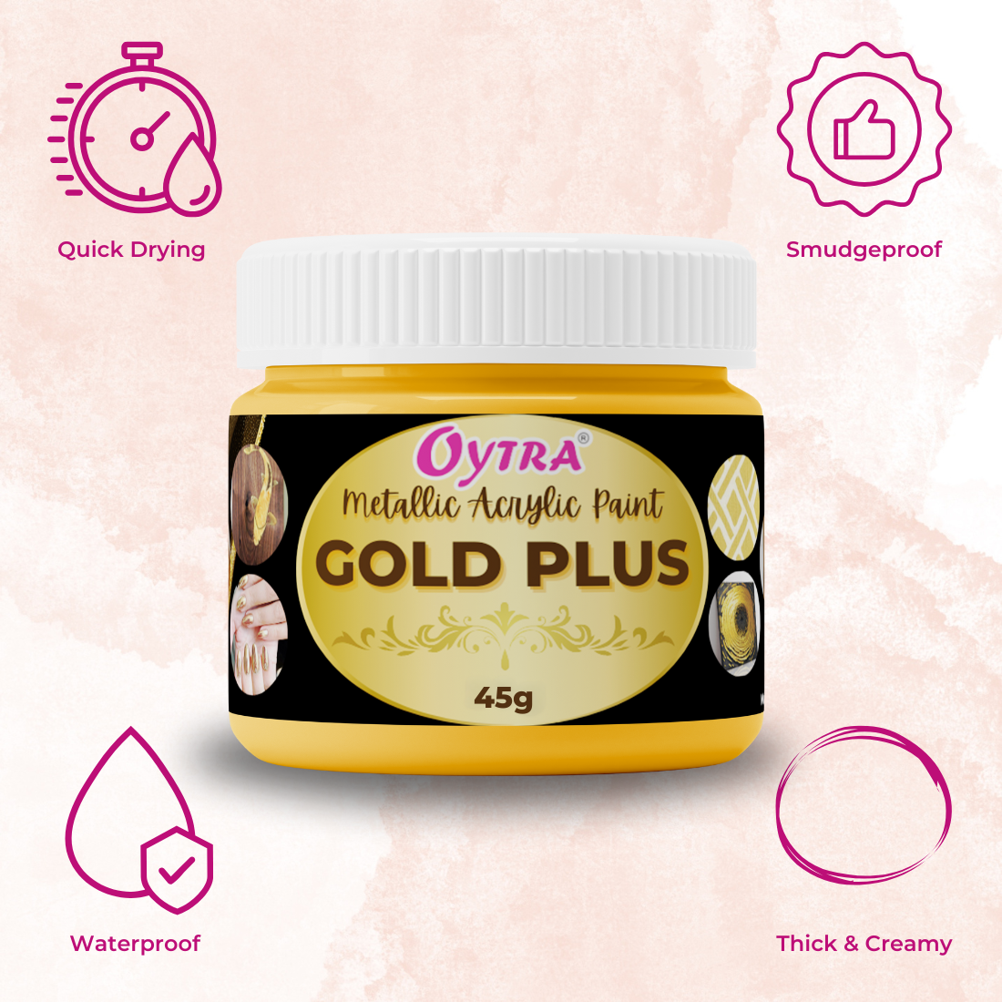 45 ml Gold Metallic Acrylic Color Paint