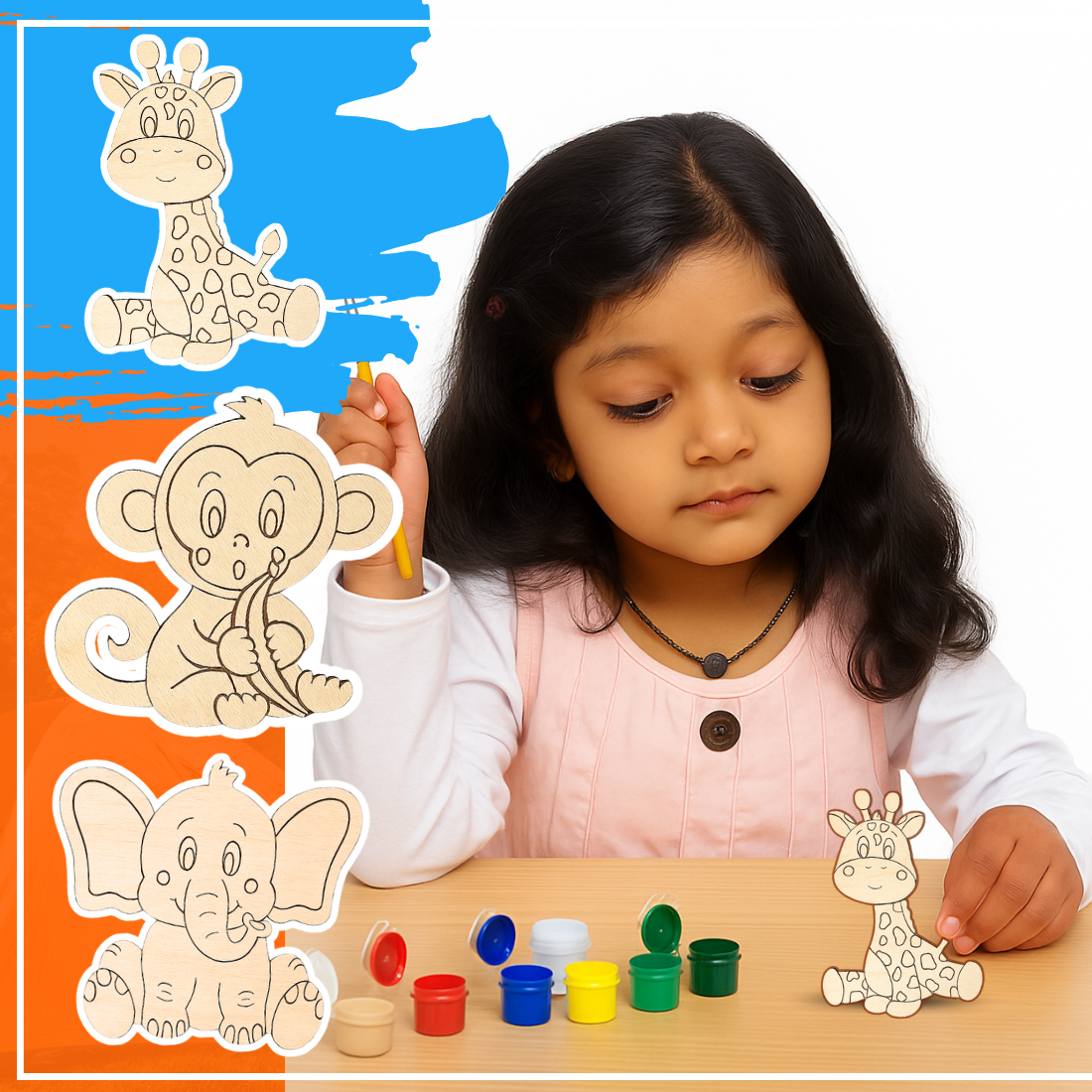 DIY MDF Giraffe Painting Kit for Kids