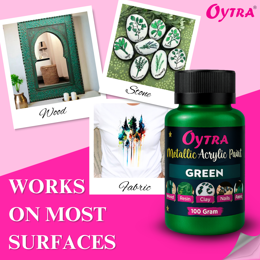 Metallic Acrylic Paint 100 Grams Green
