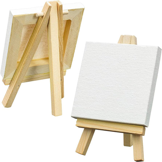 4x4 Fine Art Stretched Canvas Bundle with Adjustable Easel Stand