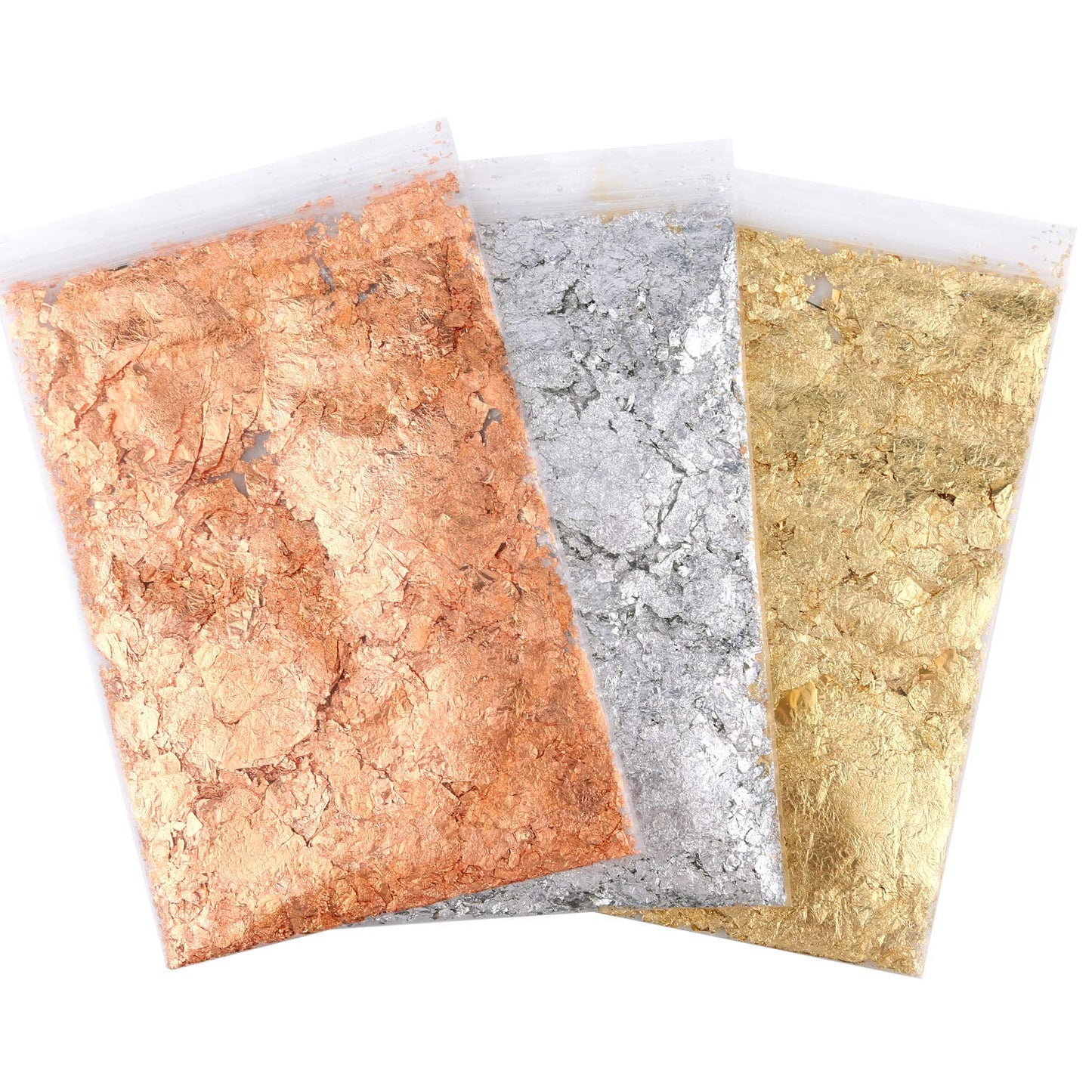Imitation Gilding Gold Flakes for Resin & Nail Art - Gold, Silver & Rose Gold
