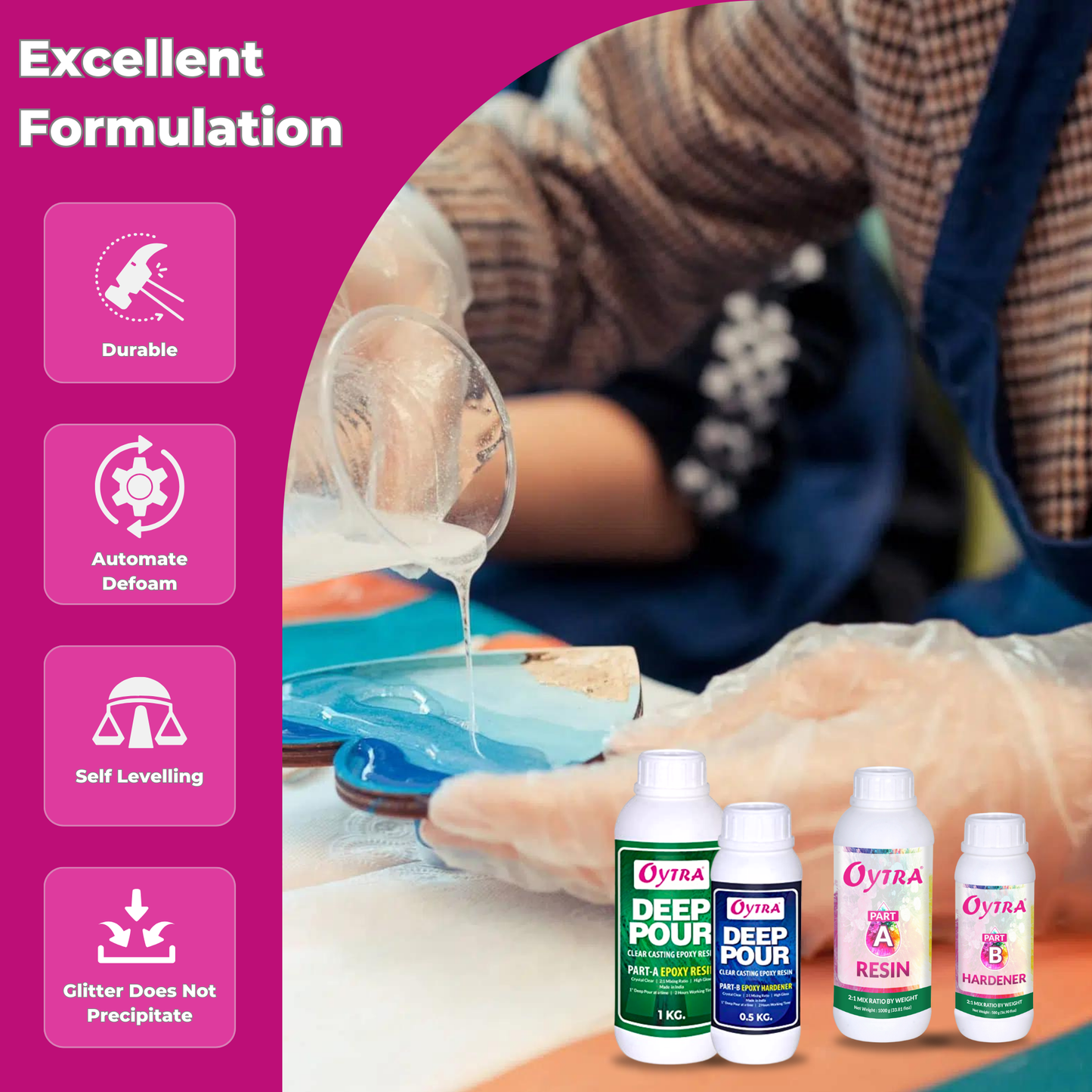 3Kg Deep Pour & Art Resin Hardener Combo