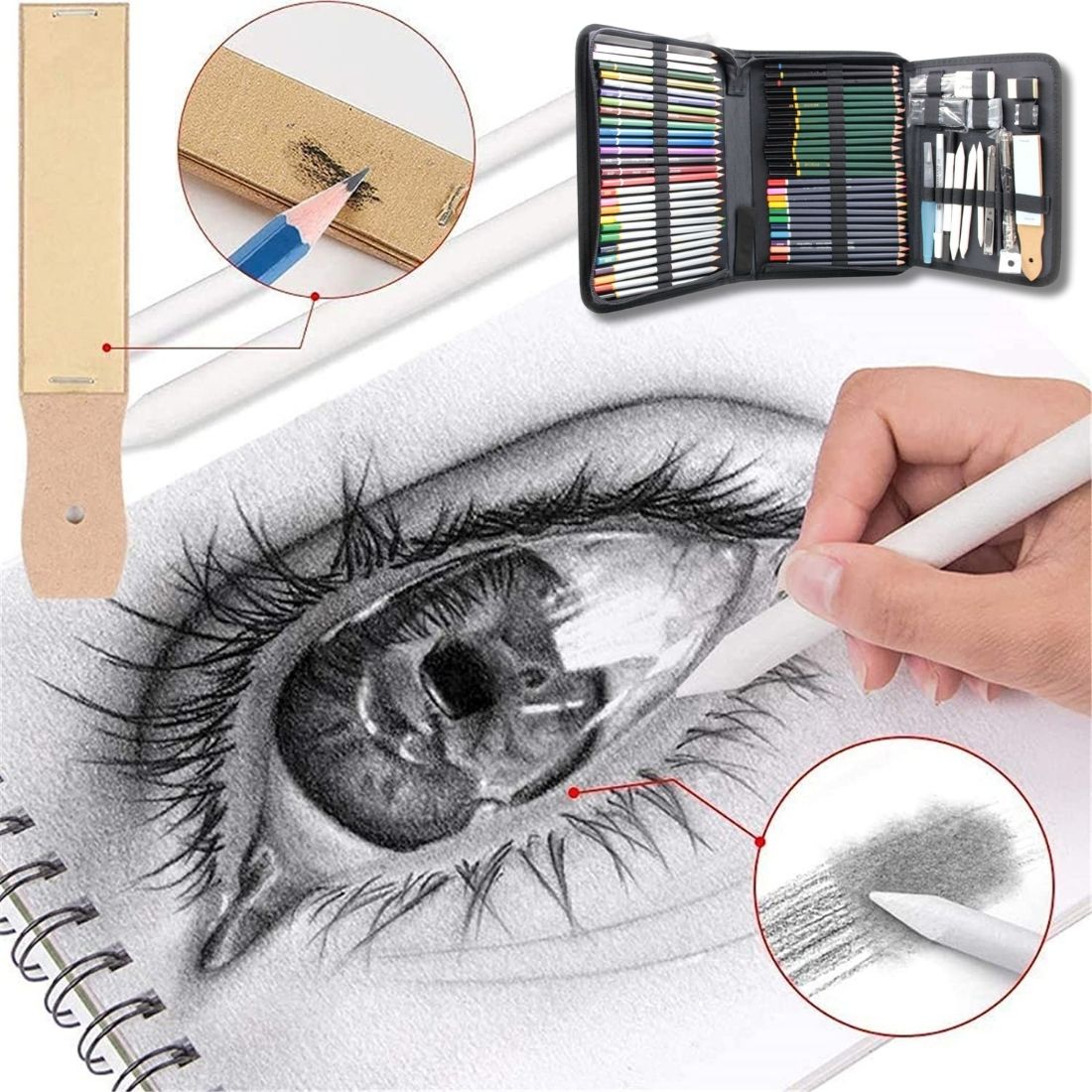 Oytra Pencil Sketching Kit 75 Pcs for Potrait