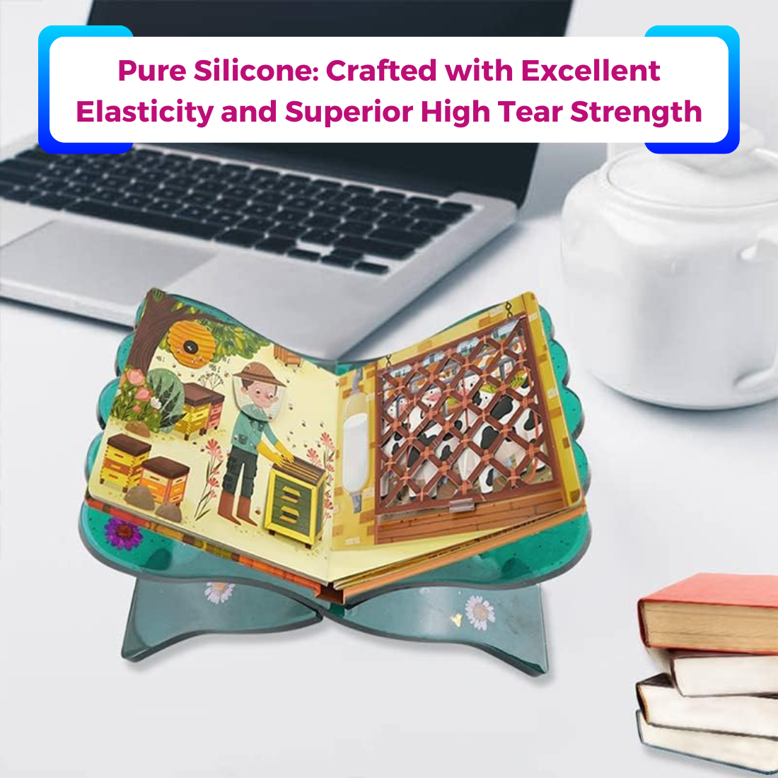 Big Book Stand Holder Resin Art Silicone Mould 2 Pc