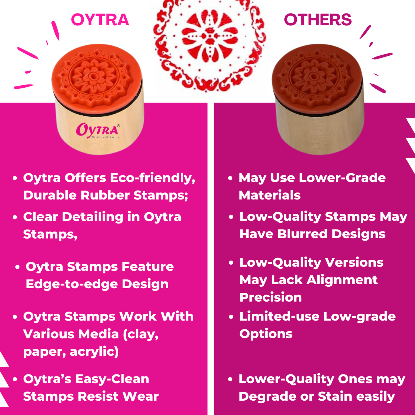 Wooden Round Stamps - Set of 12