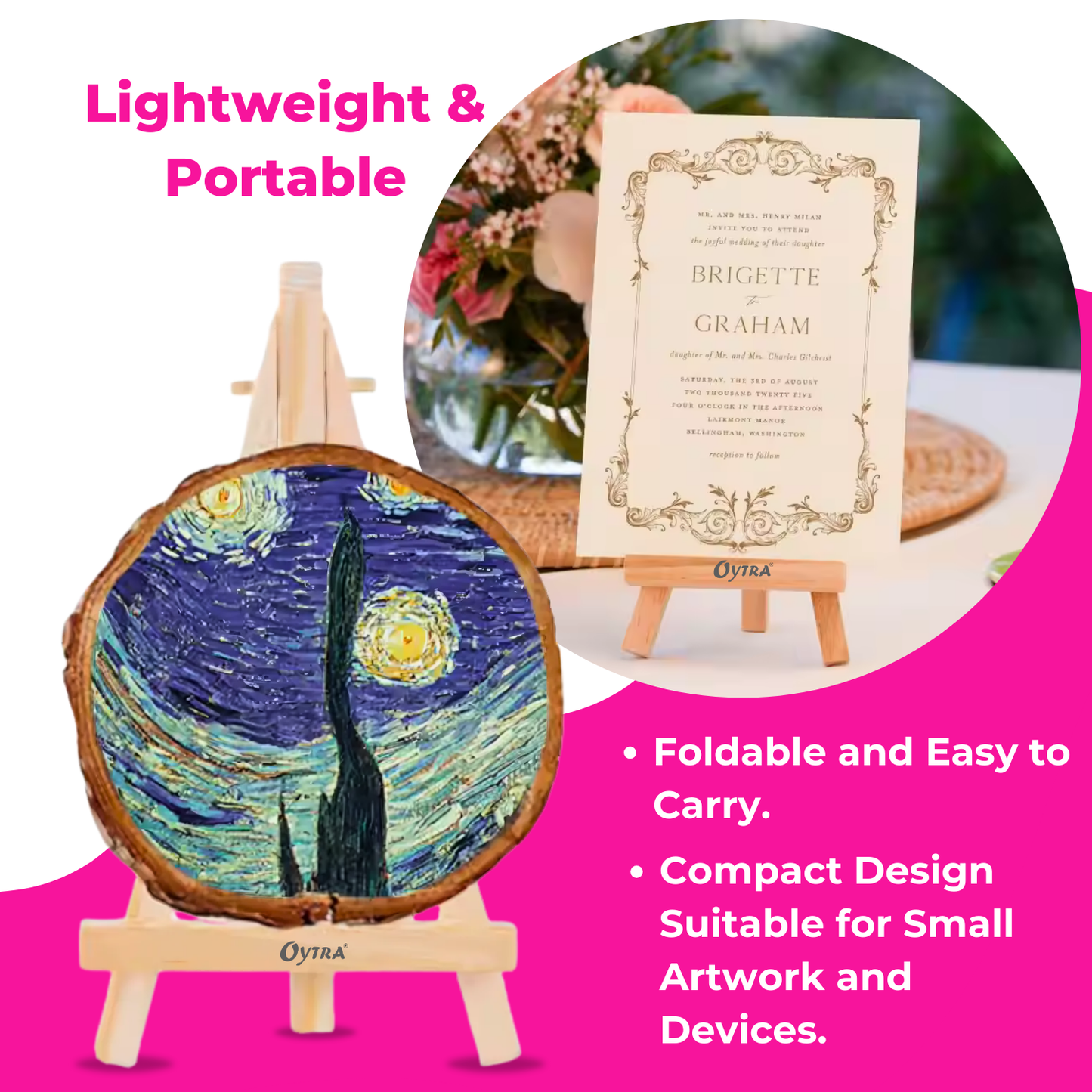 4 Inch Mini Wooden Easel Stand Set of 12