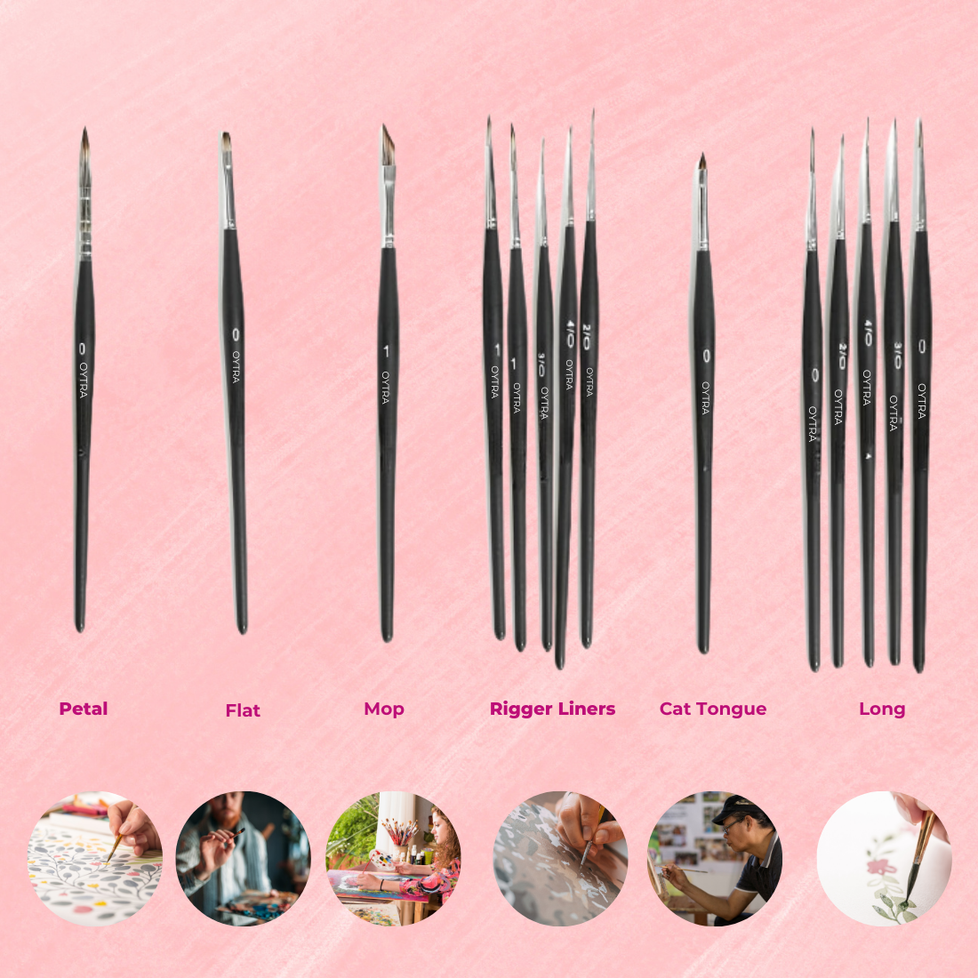 OYTRA Fine Detailing Mini Liner Paintbrush Set of 14