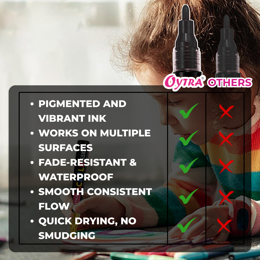 Acrylic Paint Marker Pens 3 Pcs - Black