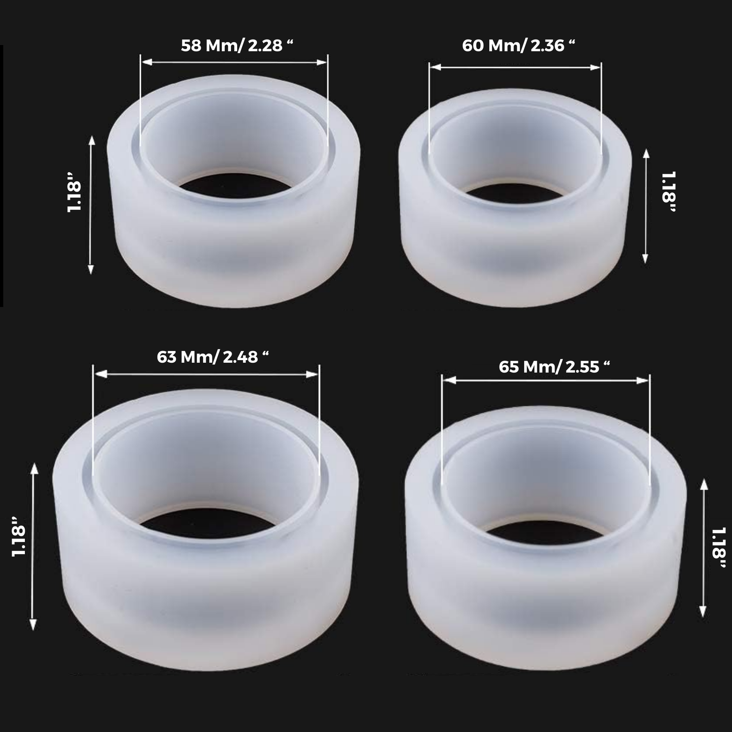 4pcs Bangle Mould Set Silicone Resin Molds