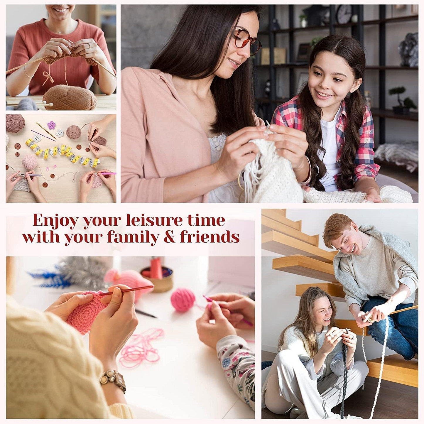 Crochet & Knitting Kit 52 Pcs for Beginners