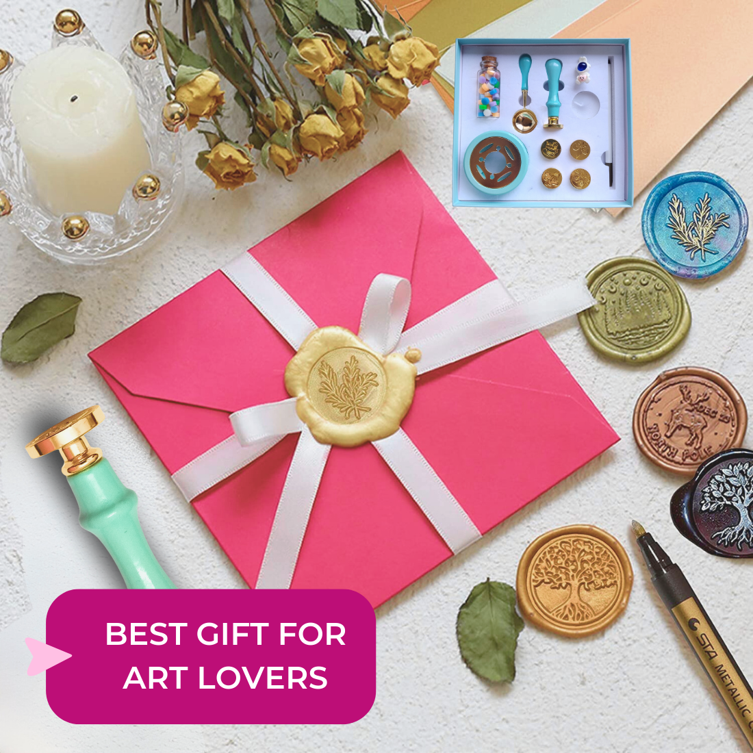 Oytra Wax sealing kit for Sealing Envelopes, Postcard Decoration Art