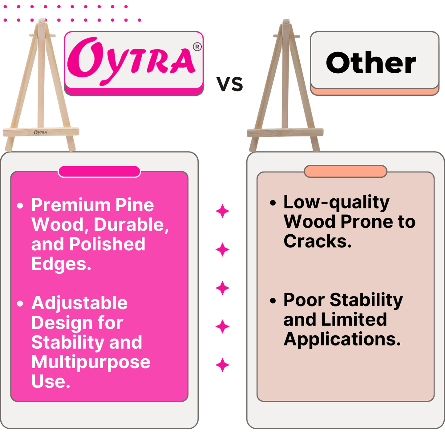 4 Inch Mini Wooden Easel Stand Set of 12