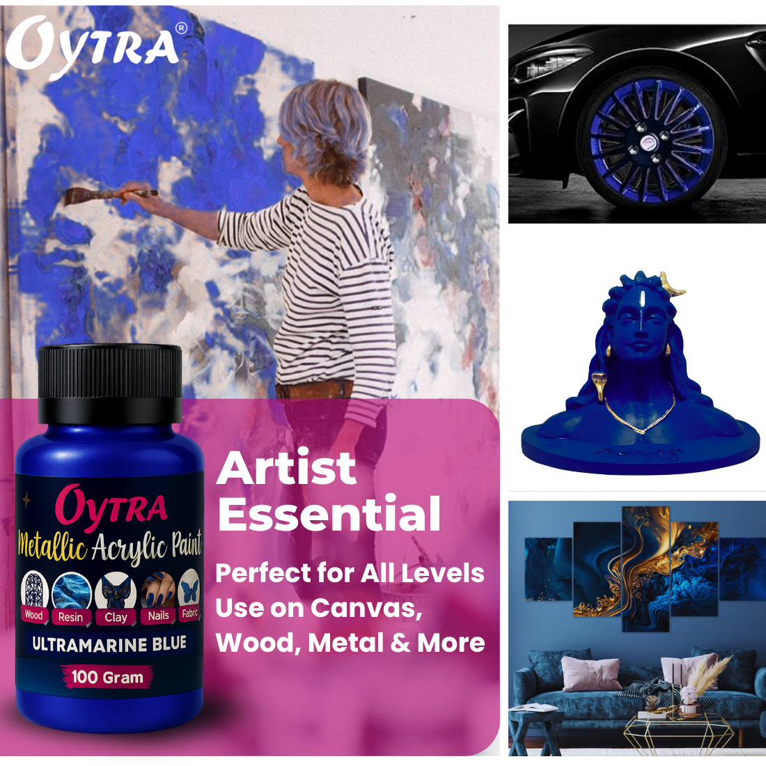 Metallic Acrylic Paint 100 Grams Ultramarine Blue