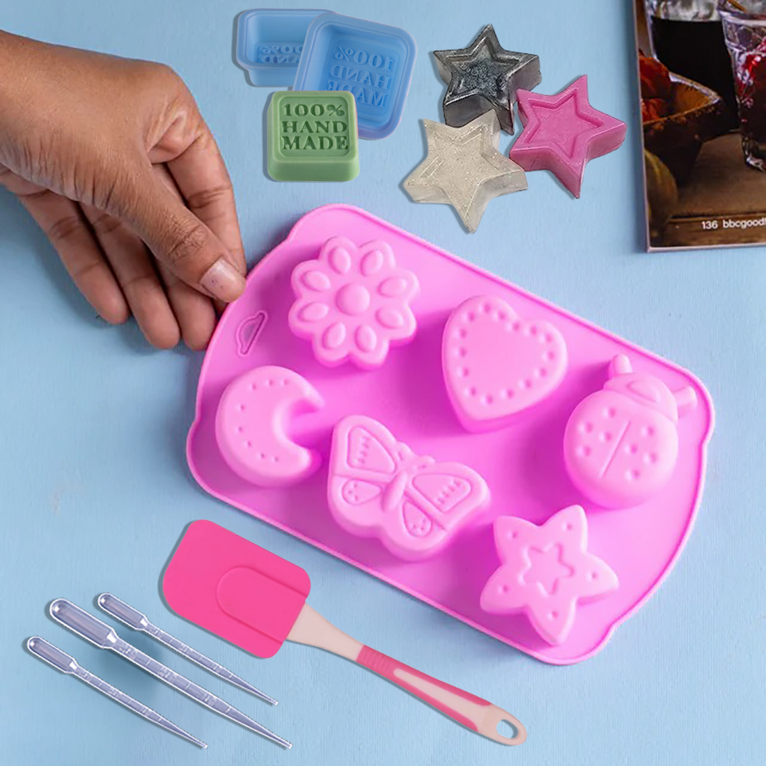 Oytra Soap Making Kit for Kids 5+ Years | 7 Mould Shapes | Science Experiment Kit for Boys & Girls, Safe & Non - Toxic Kit for Birthday Gifts | Toy DIY Fun Toys