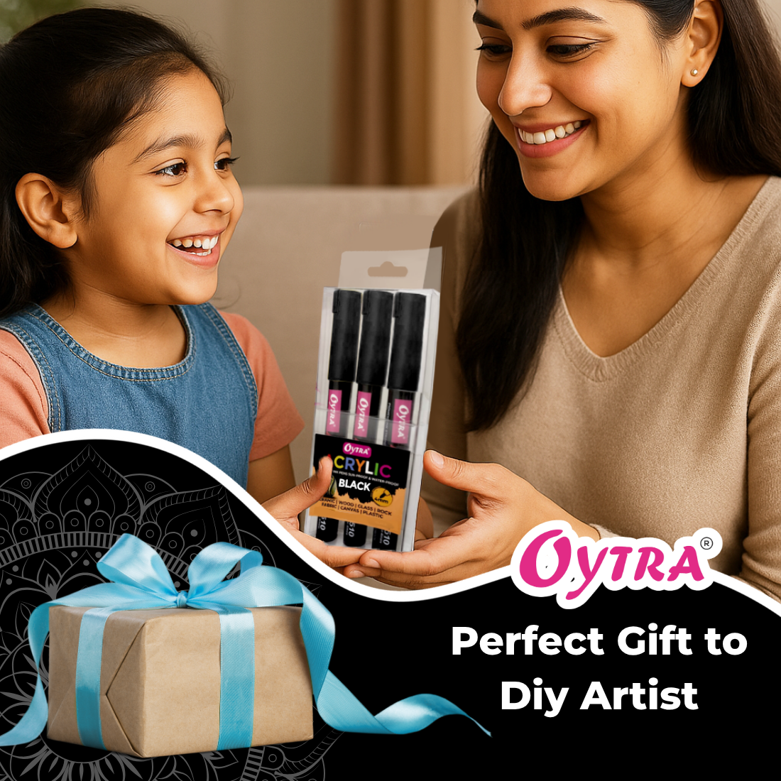 Acrylic Paint Marker Pens 3 Pcs - Black