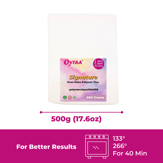 500 Grams Pure White Polymer Oven Bake Clay SIGNATURE Series