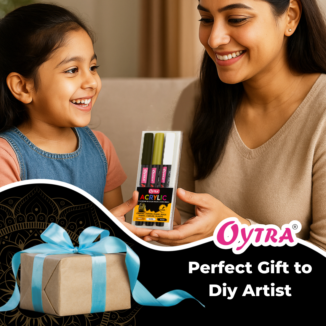 Acrylic Paint Marker Pens Combo Set of 3 - Gold, White, Black