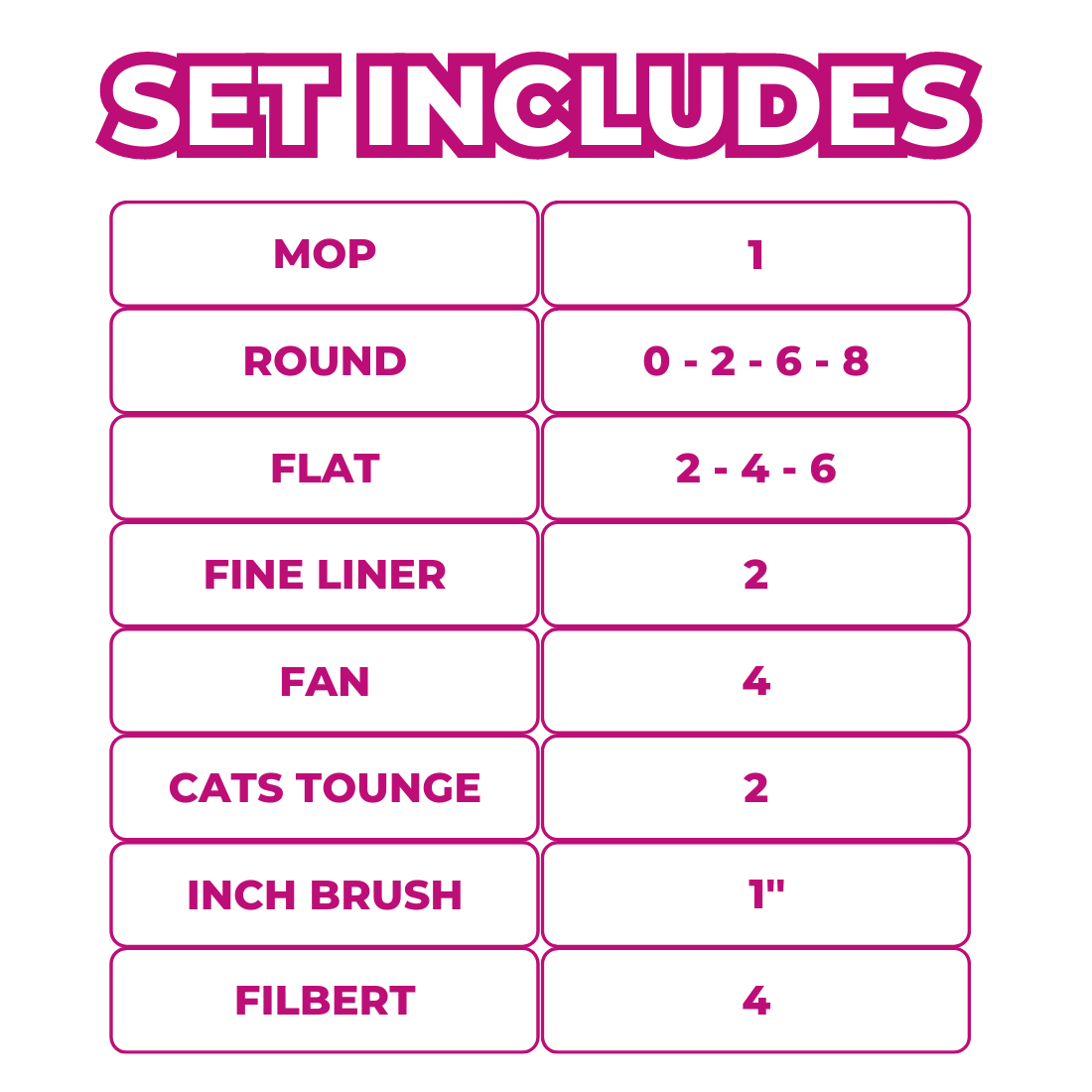 All in One Brushes Set of 16