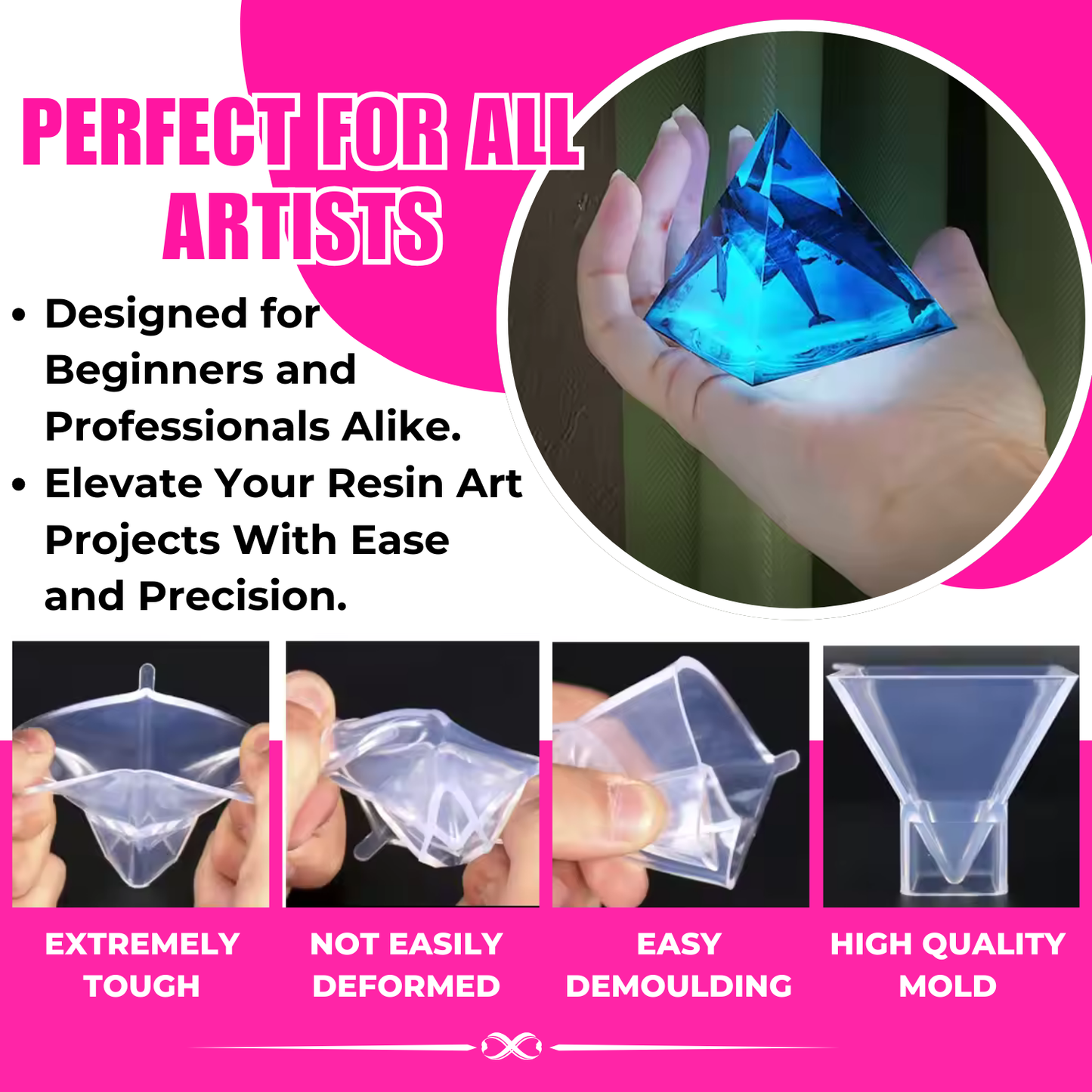 Pyramid Resin Art Mould Set of 3