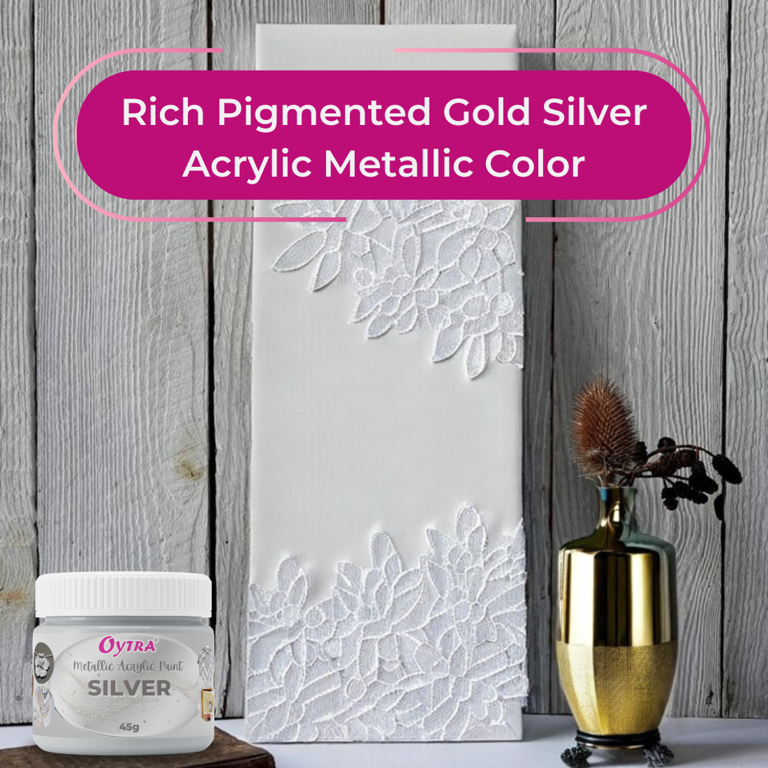 45 ml Silver Metallic Acrylic Color Paint