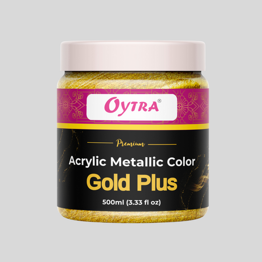 500 ml Gold Metallic Acrylic Color Paint for Canvas Glass Wood Wall Car Metal Rock Steel