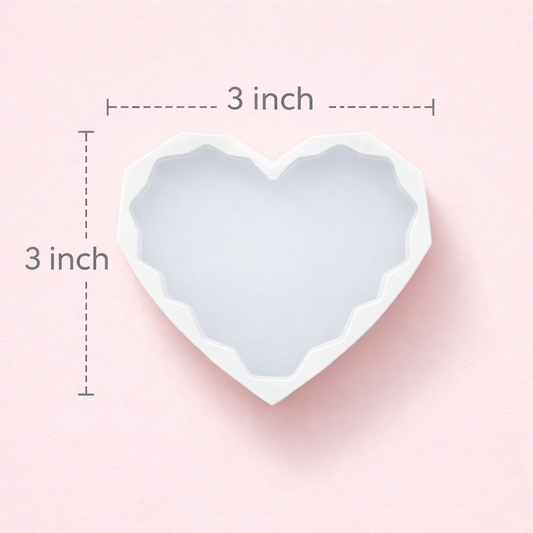 3 Inch Diamond Heart Silicone Mould