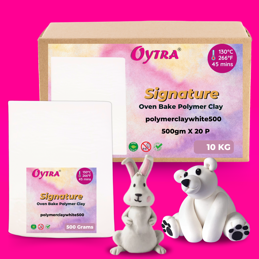 10 Kg Pure White Polymer Oven Bake Clay SIGNATURE Series