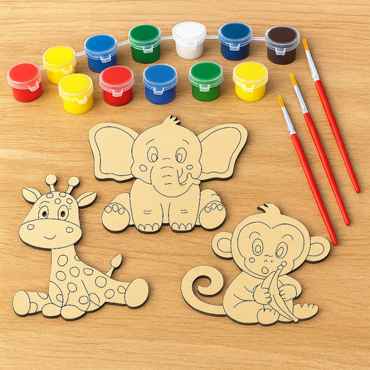 Artyo MDF painting kit with cartoon cutouts paints and brush