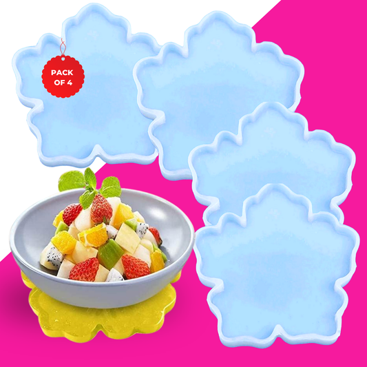 4 Inch Resin Flower Coaster Mould Set of 4