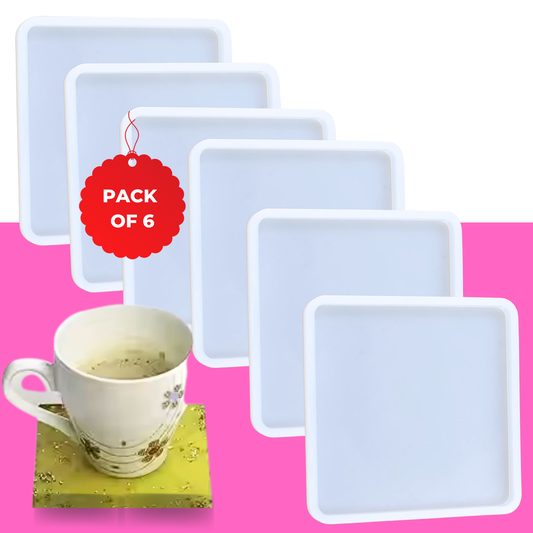 4 Inch Resin Square Coaster Mould Set of 6