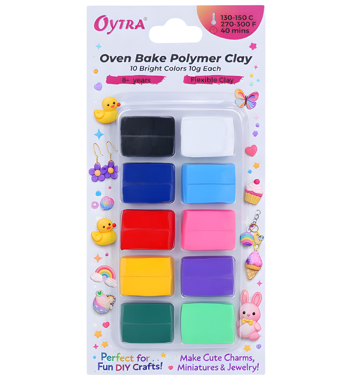 10 Color Bright Polymer Oven Bake Clay