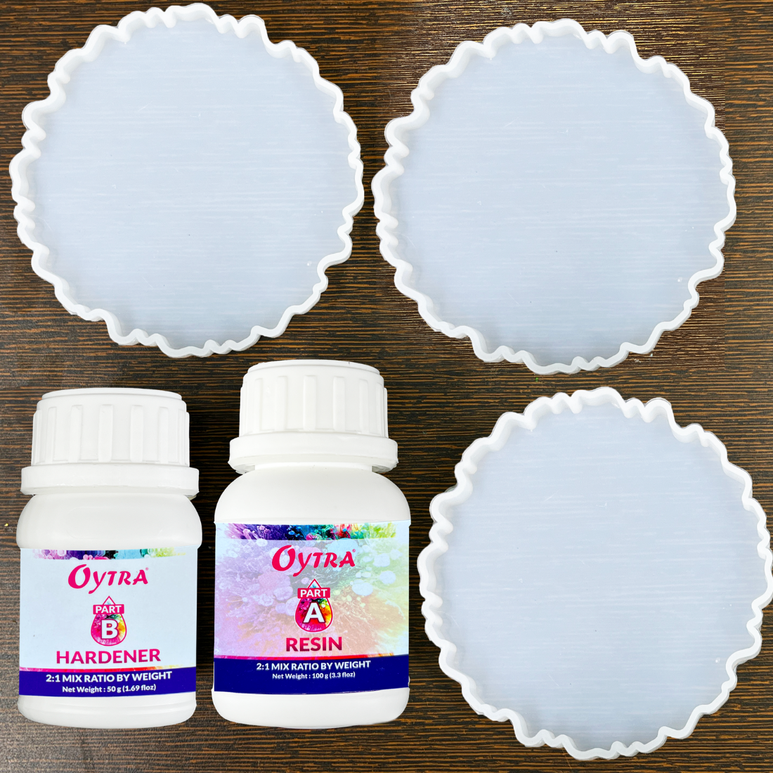 Resin coaster making kit with moulds resin tools colors and accessories